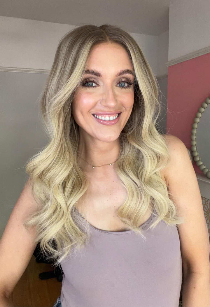 Lisa Pruik | Asblonde Balayage HD Kant Echt Haar Pruik KLAAR OM TE VERZENDEN