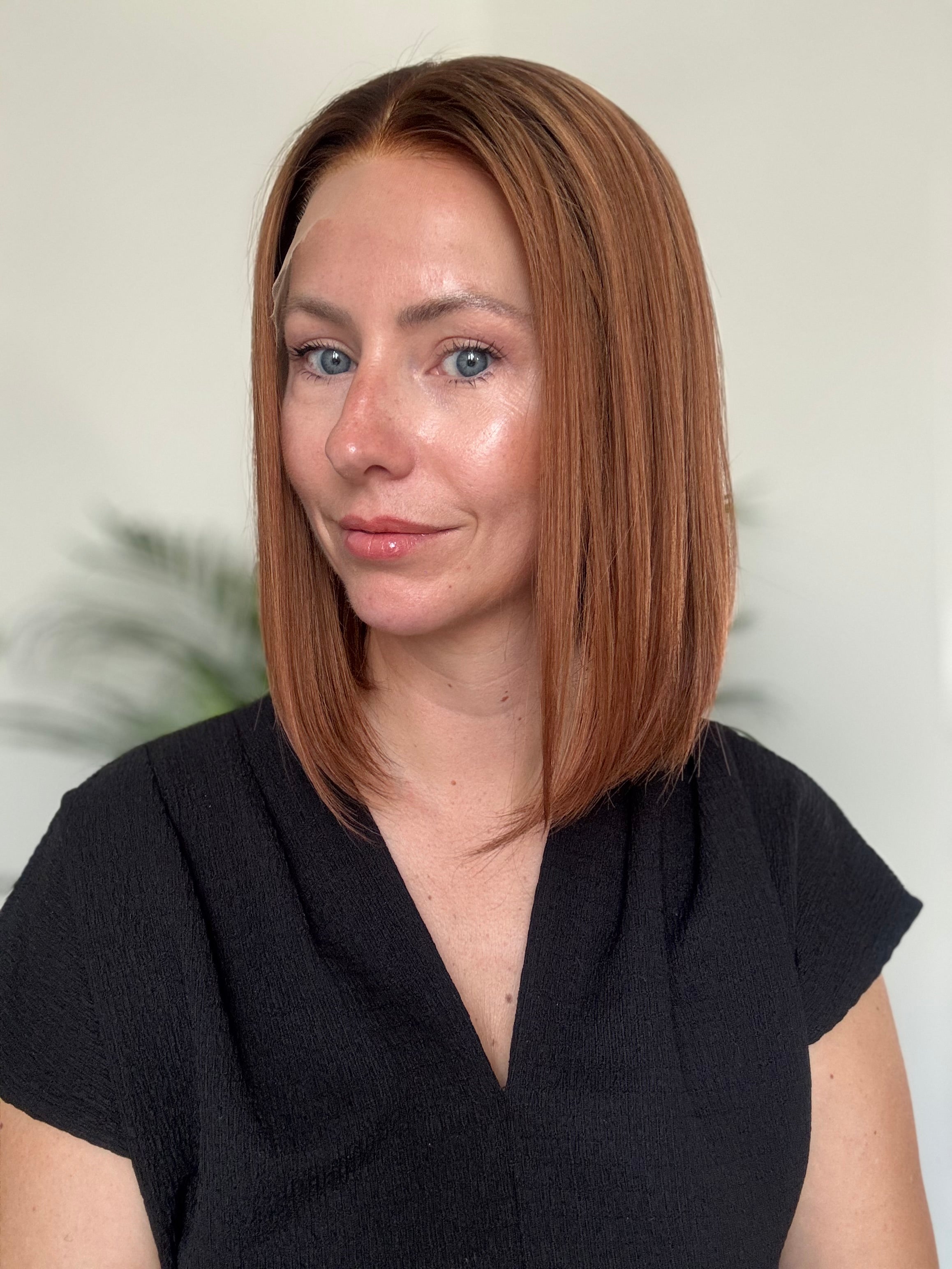 Kate 110% low density lightweight warm brown human hair bob wig