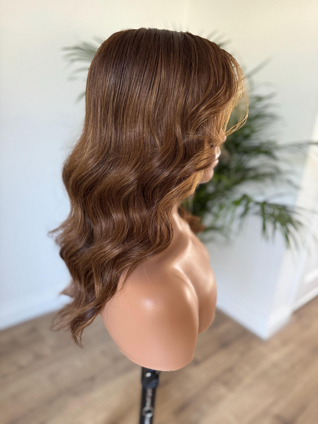 Elodie | 20” Warm Chocolate Brown Balayage HD Lace Human Hair Wig | Size M | Ready to Ship